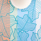 Table Runner Poly Canvas Autumn Abstract Leaf Pattern Light Blue Off White - 12" X 84"