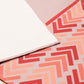 Table Runner Poly Canvas Geometric Print Beige Coral - 12" X 84"