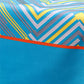 Table Runner Poly Canvas Chevron Pattern  Blue Yellow - 12" X 84"