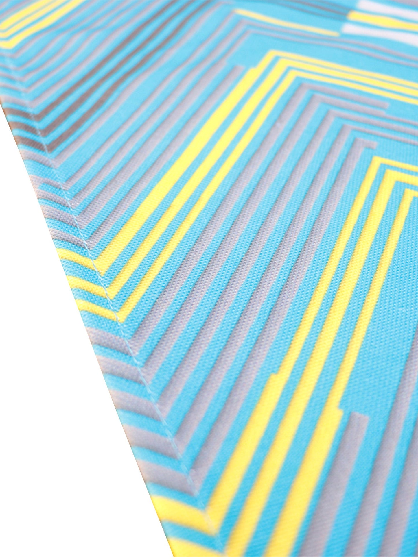 Table Runner Poly Canvas Chevron Pattern  Blue Yellow - 12" X 84"