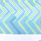 Table Runner Poly Canvas Chevron Pattern  Blue Yellow - 12" X 84"