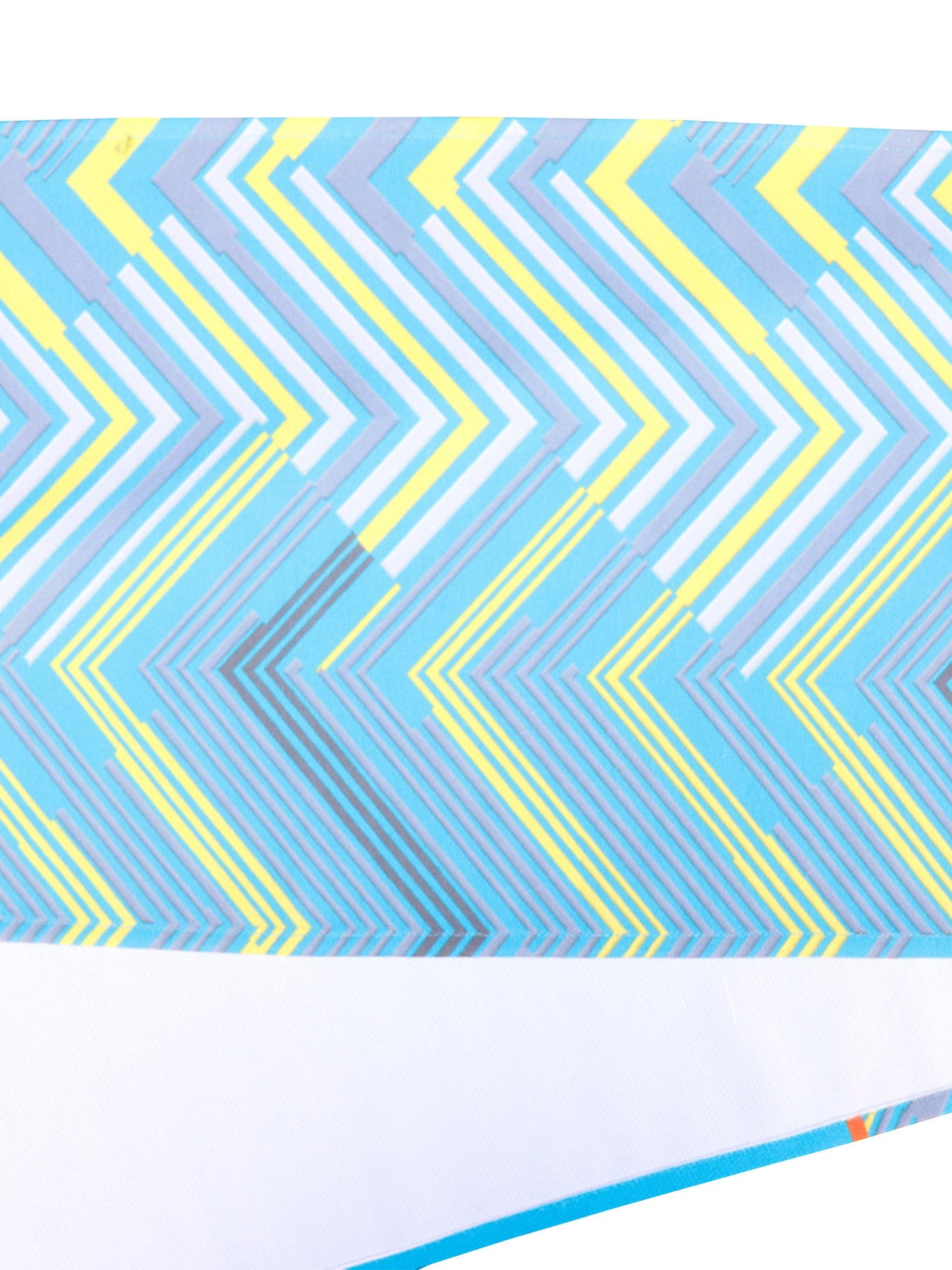 Table Runner Poly Canvas Chevron Pattern  Blue Yellow - 12" X 84"