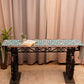 Table Runner Poly Canvas Turquoise  Turquoise Blue - 12" X 84"