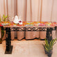 Table Runner Velvet Abstract Print  Olive Green - 12" X 84"