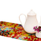 Table Runner Velvet Abstract Print  Olive Green - 12" X 84"