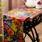 Table Runner Velvet Abstract Print  Olive Green - 12" X 84"