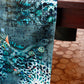 velvet table runner with mughal inspired print and embroidery - 12x84 inch