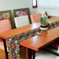 Table Runner Abstract Digital print  Green - 12" X 84"