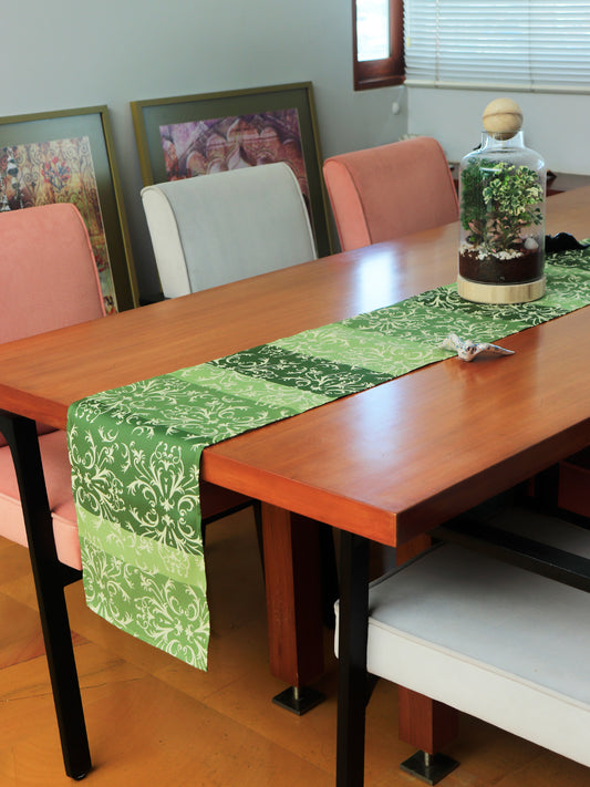 Table Runner Digital print Green - 12" X 84"