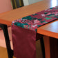 Table Runner Floral Digital Print Maroon - 12" X 84"
