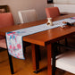 Table Runner Polycanvas Floral Print Blue - 12" x 84"