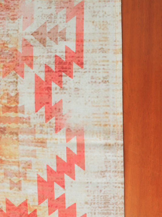 Table Runner Polycanvas Abstract Print Beige - 12" x 84"
