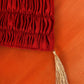 Table Runner for 4/6 Seater Floral Printed with Patchwork and Gather Pleated with Tassels Polyester Blend Red - 12in x 84in