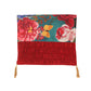 Table Runner for 4/6 Seater Floral Printed with Patchwork and Gather Pleated with Tassels Polyester Blend Red - 12in x 84in