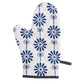 Pot Holder Checks and Floral Padded Oven Mitten - Heat Resistant - Cotton Blend Red Green - 7in x 7in, 5.5in x 10.5in