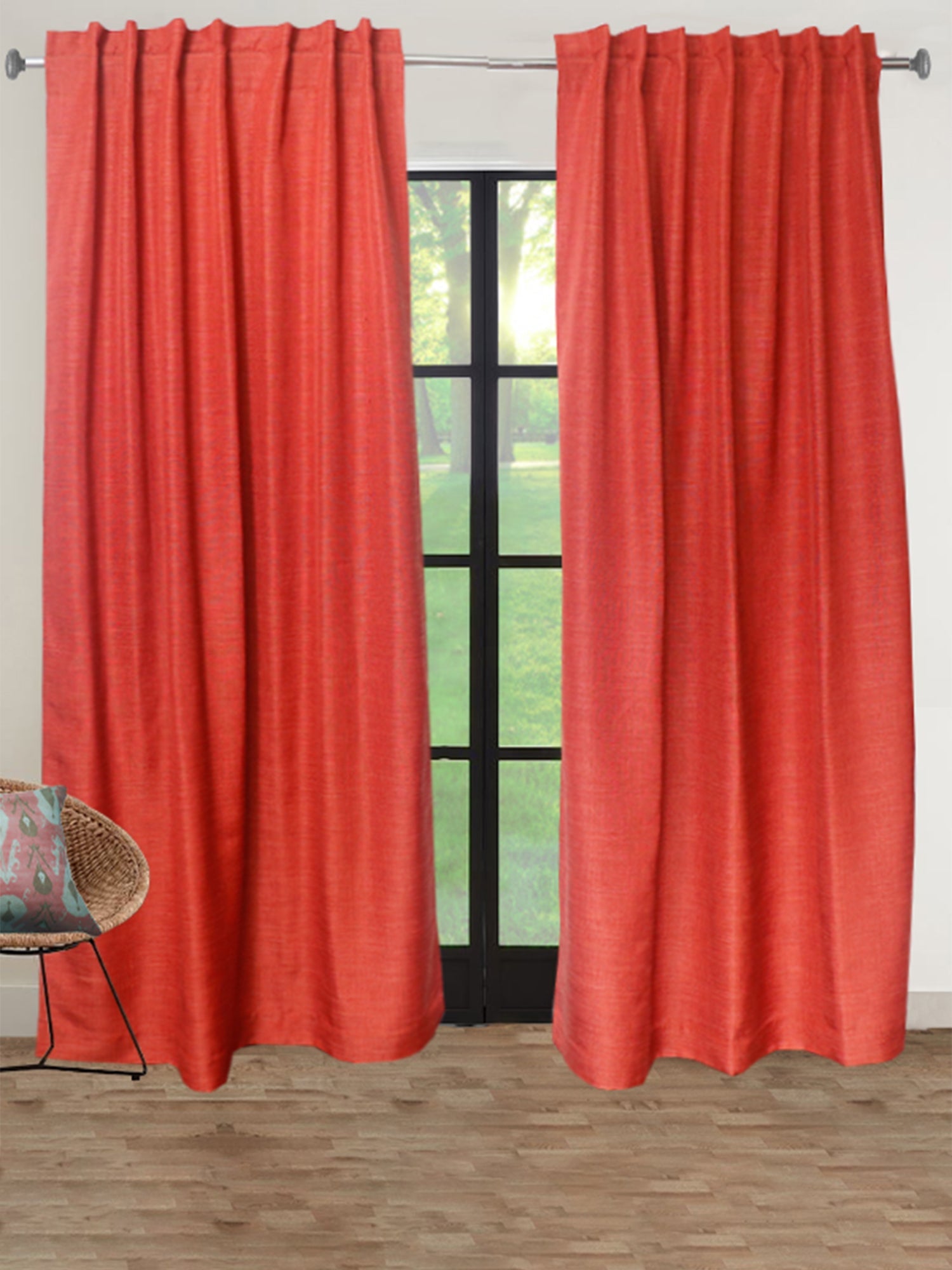 Door Curtain 100% Polyester Solid Rust - 54" X 84"