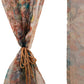Door Transparent Sheer Curtain Polyester Abstract Floral Brown - 54" X 90"