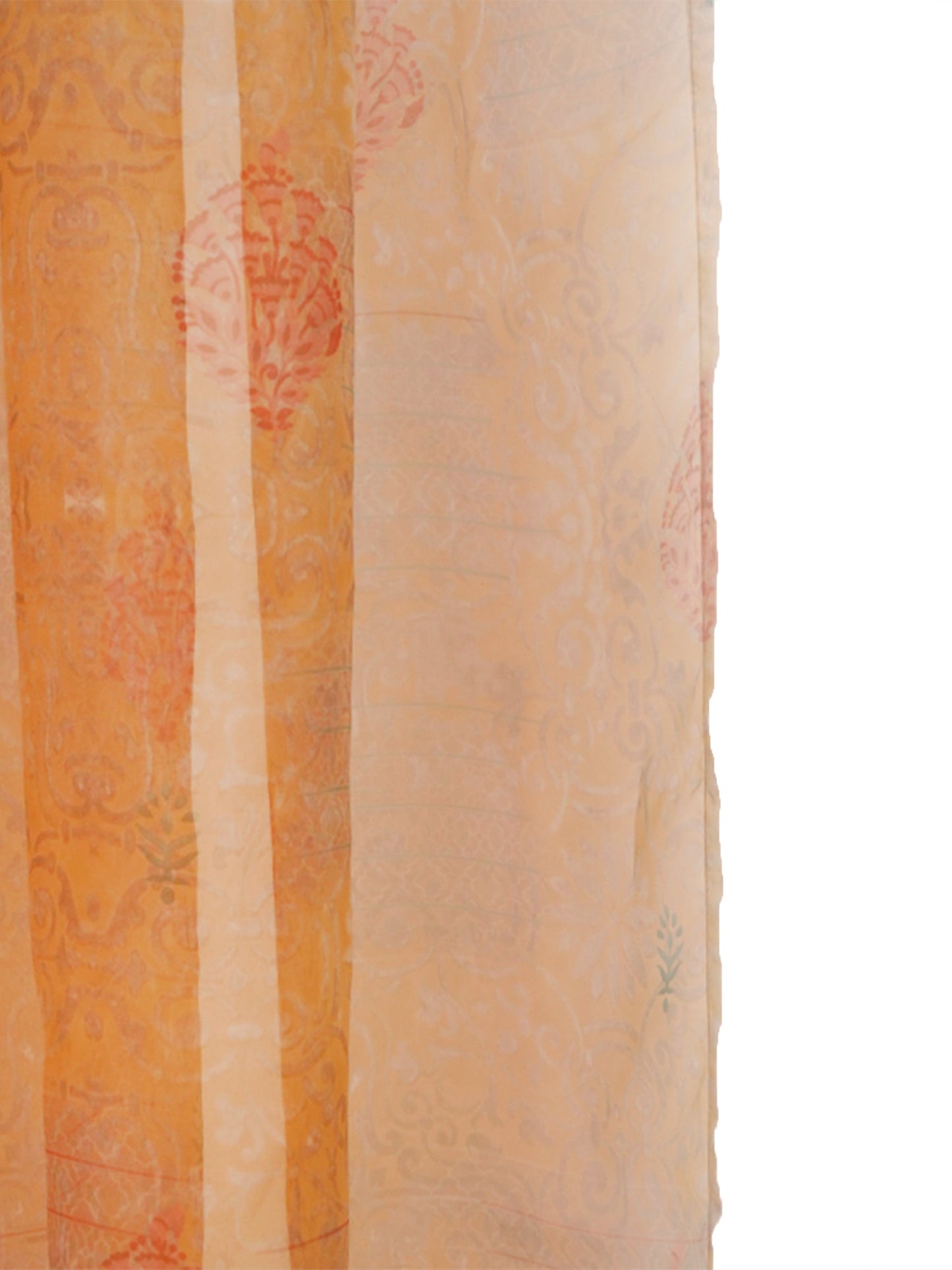 Door Transparent Sheer Curtain Polyster Abstract Yellow - 54" X 90"
