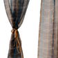 Door Transparent Sheer Curtain Polyster Striped Grey - 54" X 90"