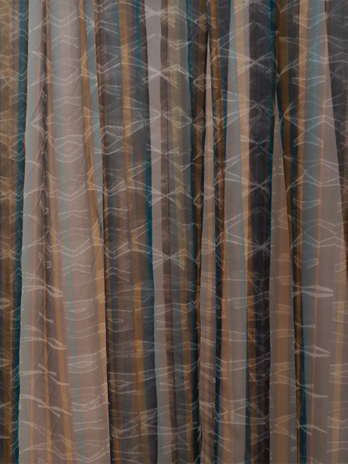 Door Transparent Sheer Curtain Polyster Striped Grey - 54" X 90"