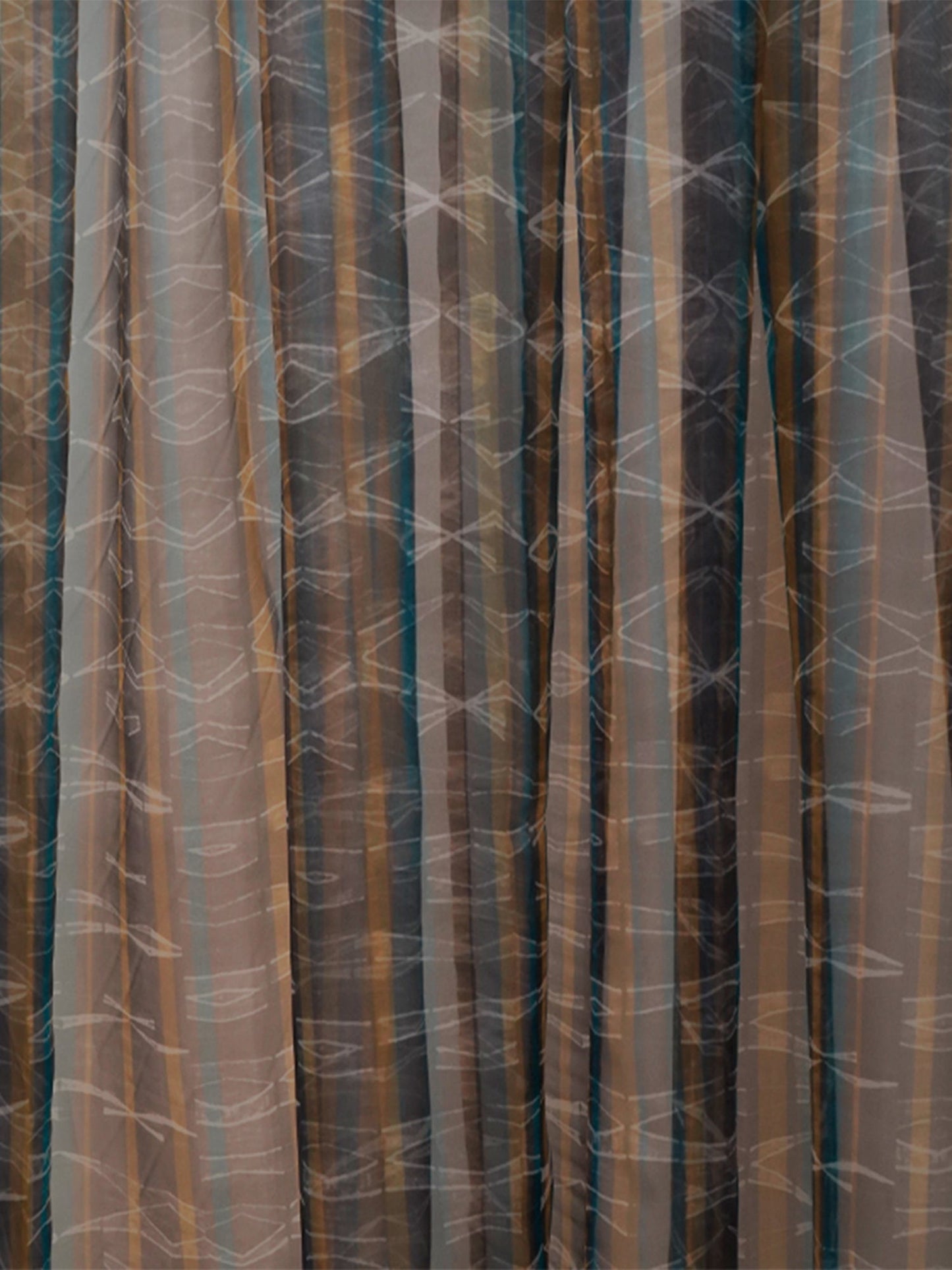 Door Transparent Sheer Curtain Polyster Striped Grey - 54" X 90"
