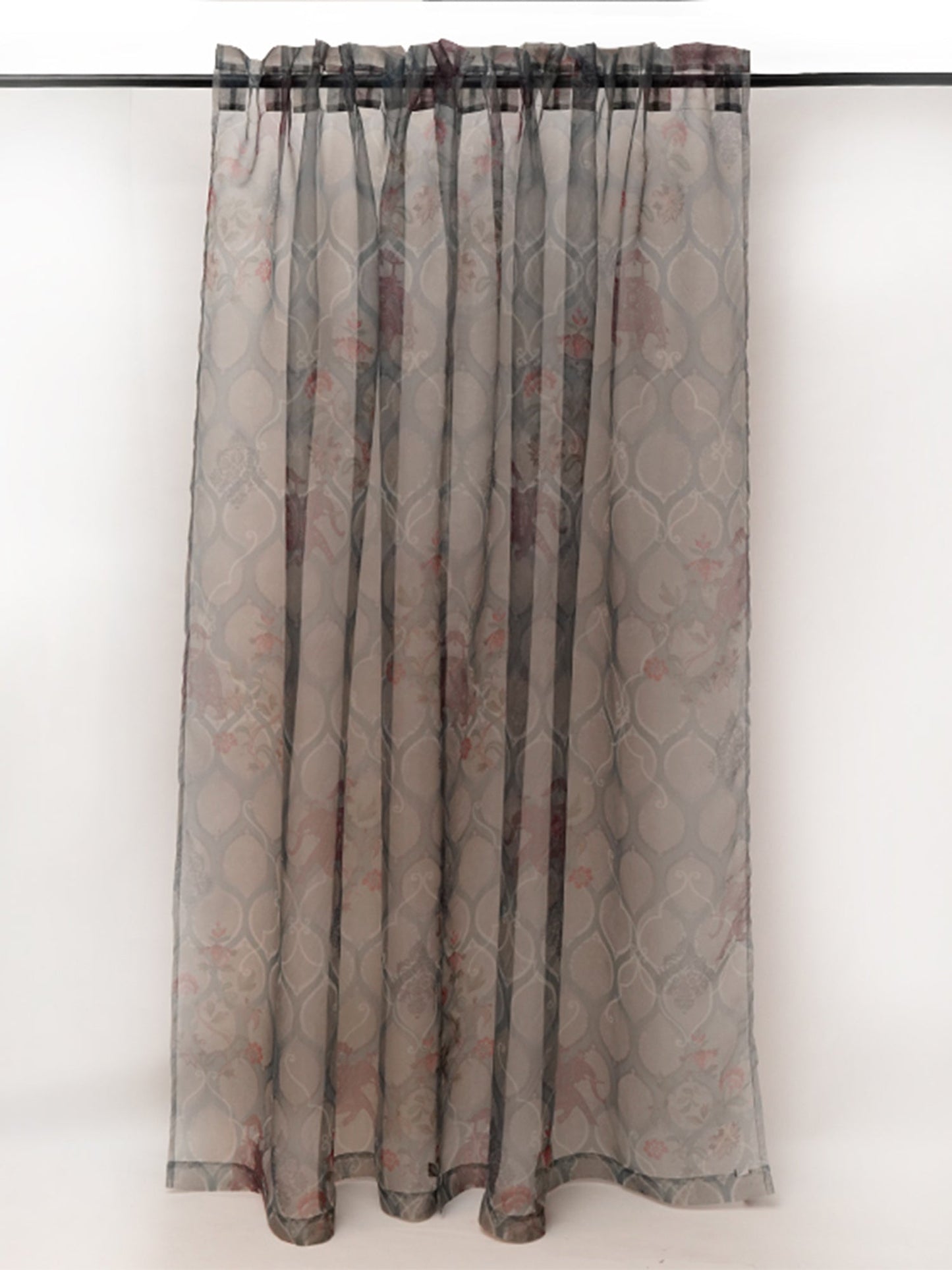 Door Transparent Sheer Curtain Polyster Jaipuria Grey - 50" X 90"