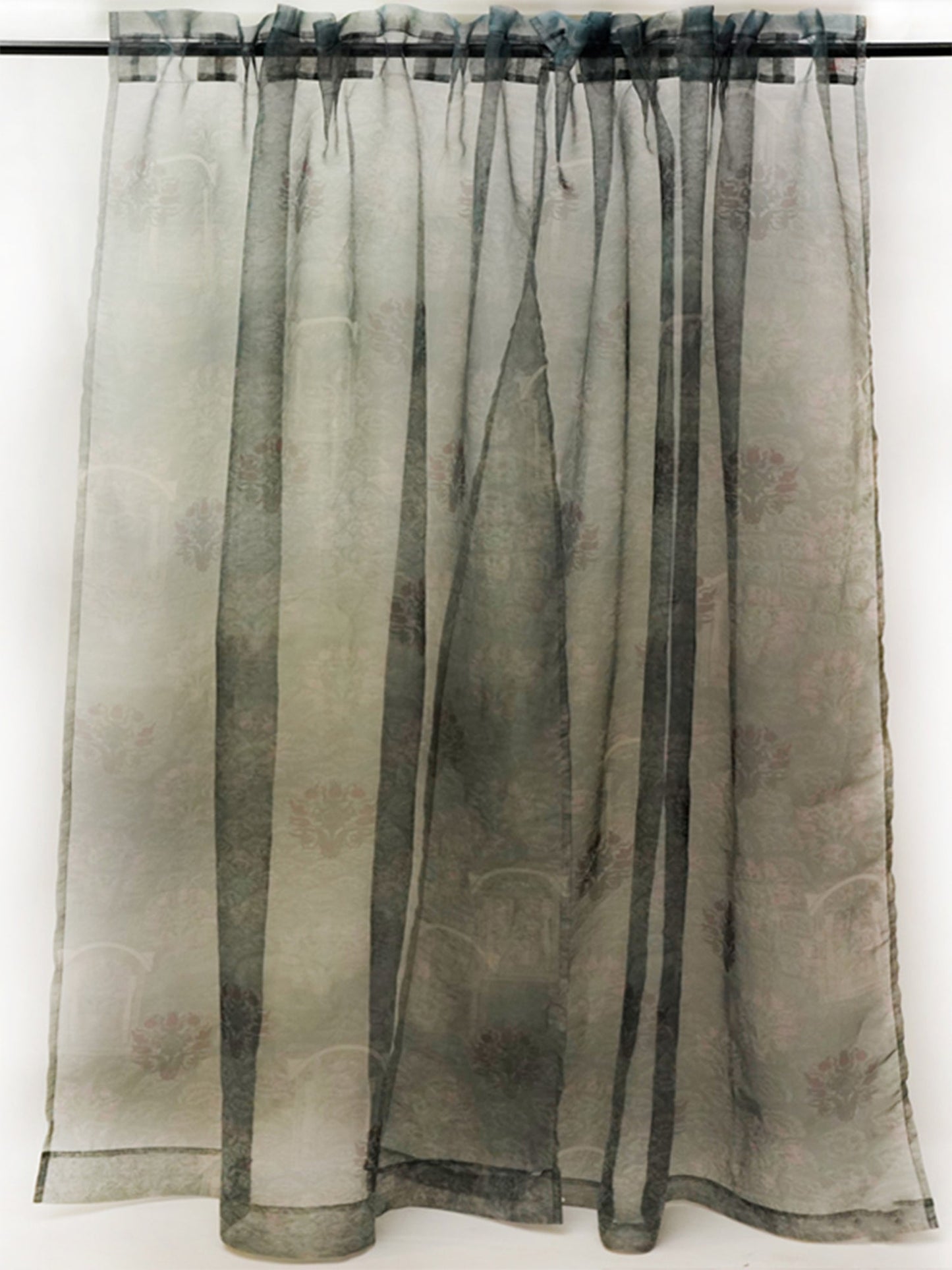 Door Transparent Sheer Curtain Polyster Abstract Grey - 50" X 90"