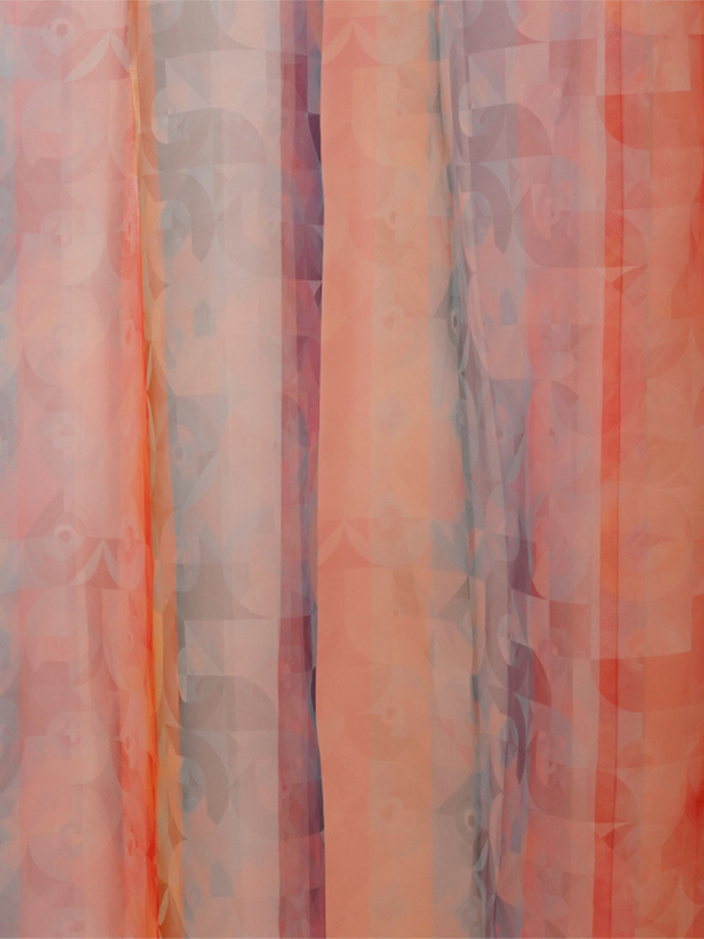 Door Transparent Sheer Curtain Polyester Abstract Multi Color - 50" X 90"