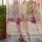 Door Transparent Sheer Curtain Polyester Abstract Floral Red- 54" X 90"