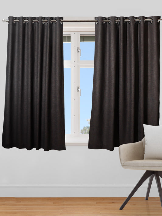 dark grey window curtain with eyelet - 50x60 inch