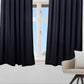 Window Curtain Polyester Blend Basket Weave Dark Blue - 50" X 60"