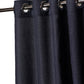 Window Curtain Polyester Blend Basket Weave Dark Blue - 50" X 60"