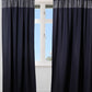 Door Curtain Polyester Blend Embroidered  Dark Blue - 50" X 84"