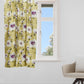 Window Curtain Cotton Blend Floral Olive Green with White 50" X 60"