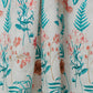 Window Curtain Cotton Blend Floral Offwhite with Peach and Teal - 50" X 60"