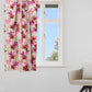 Window Curtain Cotton Blend Floral Beige with Pink - 50" X 60"