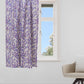Window Curtain Cotton Blend Floral Beige with Purple - 50" X 60"