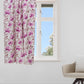 Window Curtain Cotton Blend Floral Light Beige with Magenta - 50" X 60"