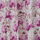 Window Curtain Cotton Blend Floral Light Beige with Magenta - 50" X 60"