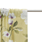 Door Curtain Cotton Blend Floral Olive Green with White - 84" X 50"