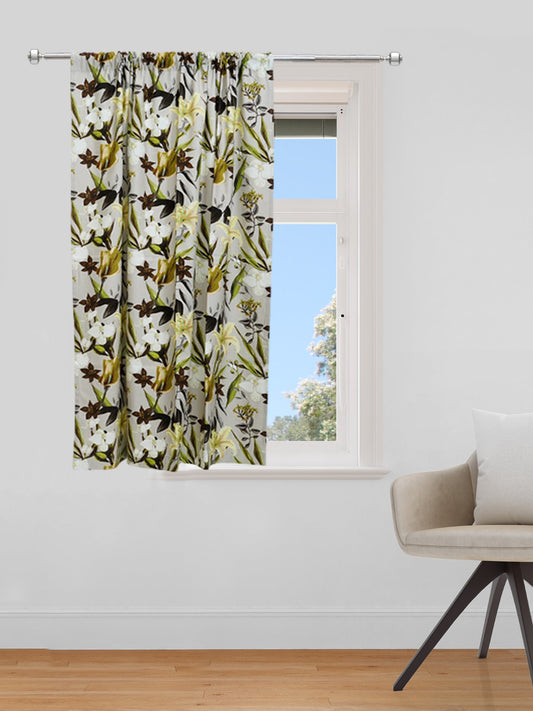 summer floral printed window curtain with rodpocket - 50x60 inch