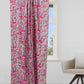 Door Curtain Cotton Blend Digital Print Floral Pink and Red - 84" X 50"