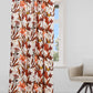 Door Curtain Cotton Blend Digital Print Floral Bright Orchid - 84" X 50"