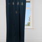 Door Curtain Motiff Embroidered Rod Pocket Blue - 52" X 84"