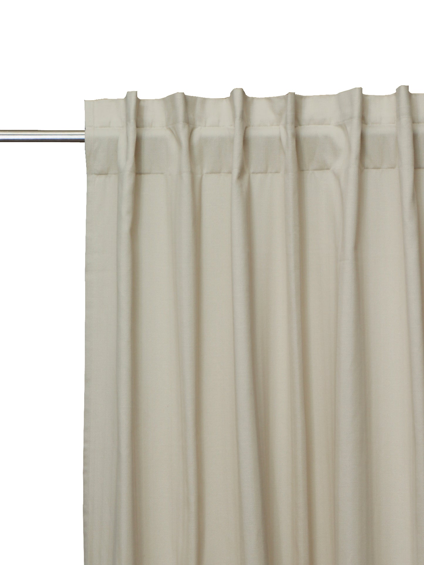 Curtain Cotton Blend Hidden Loop Self Textured Off White - 52" x 90"