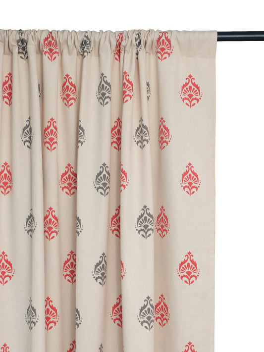 Door Curtain Screen Printed Motif Peach - 52" X 90"