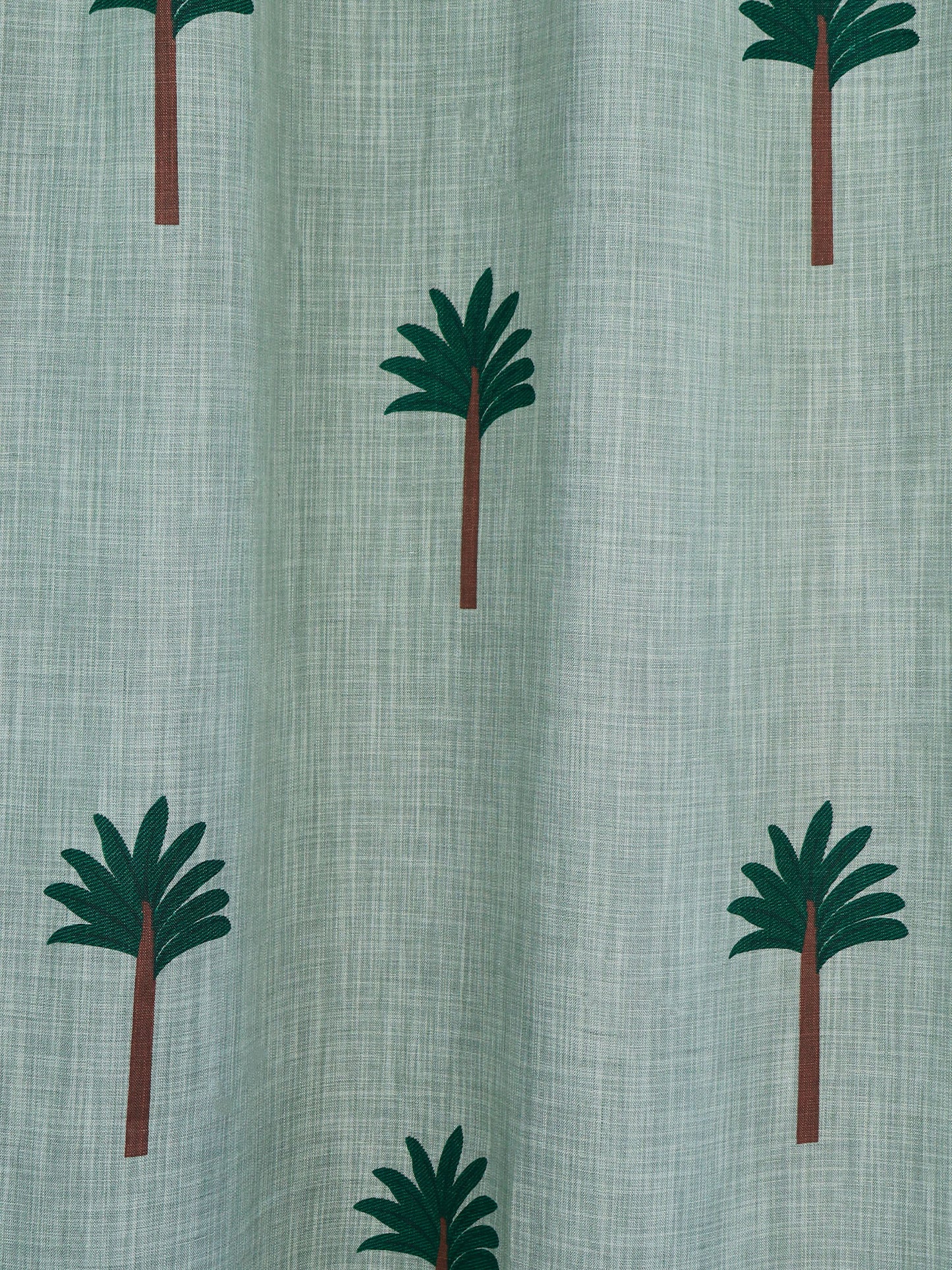 Door Curtain Screen Printed Coconut Tree Rod Pocket Green - 52" X 90"