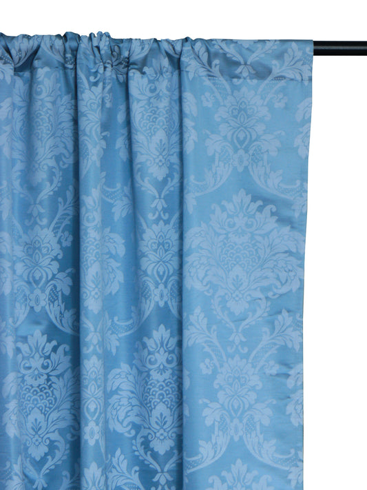 Door Curtain Screen Printed Abstract Rod Pocket Light Blue - 52" X 90"