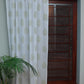 Sheer Curtain Semi Transparent Floral Block print Rod Pocket Off white - 52" X 90"