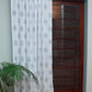 Sheer Curtain Semi Transparent Motif Block Print Rod Pocket Off White - 52" X 90"